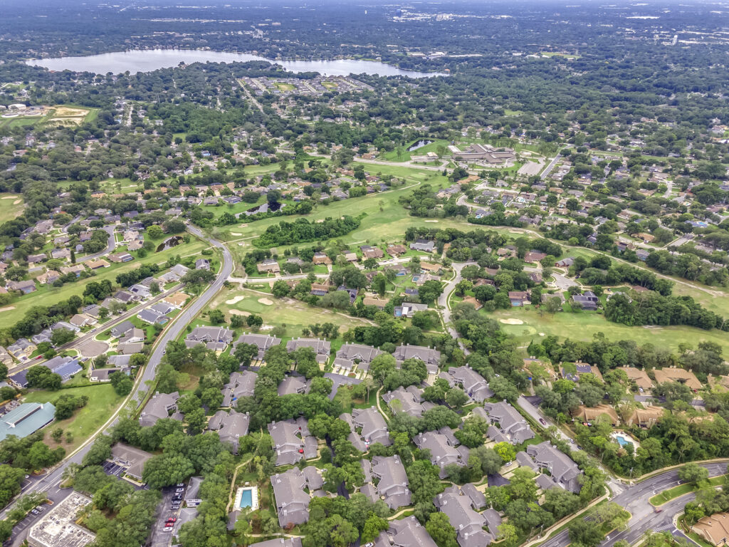 homes for sale in Longwood FL Lake Brantley aerial view