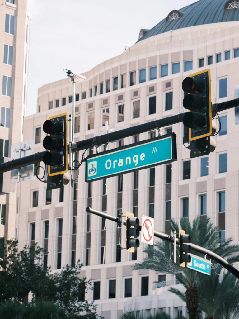homes for sale in Orange County FL Orange Ave sign Downtown