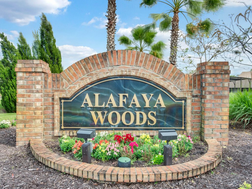homes for sale in Alafaya Woods Oviedo FL community entrance sign