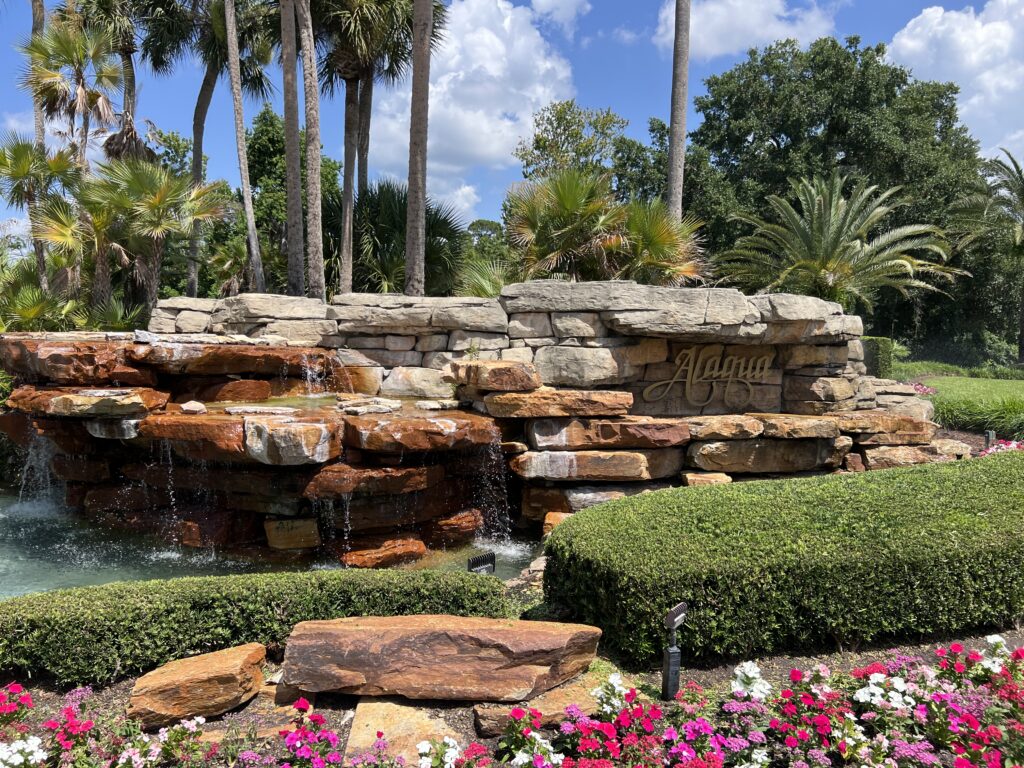 alaqua longwood fl entrance waterfall