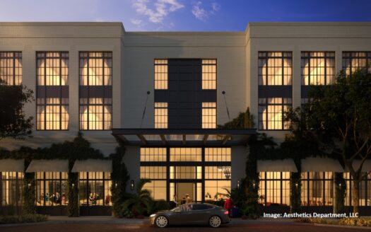 Rendering of the Winter Garden boutique hotel entrance on North Highland Avenue