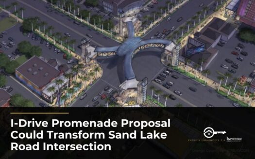 I-Drive Promenade proposal rendering at Sand Lake Road intersection in Orlando, FL
