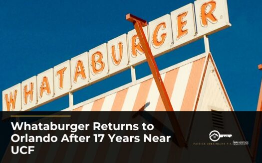Classic Whataburger sign against a blue sky, featured image for the blog post on Whataburger's return to Orlando near UCF after 17 years