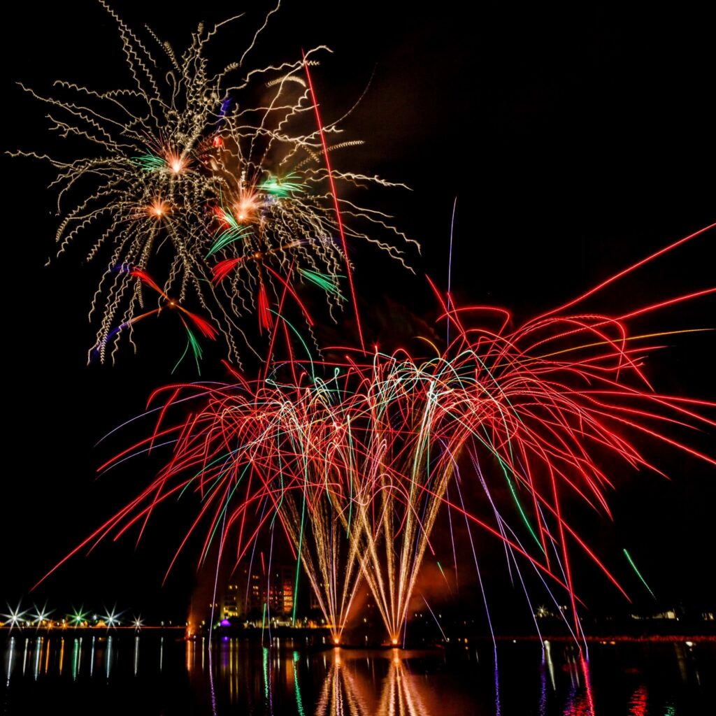 Fireworks over Cranes Roost Park at Red Hot & Boom in Altamonte Springs