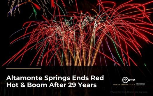 Fireworks over Cranes Roost Park at Red Hot & Boom in Altamonte Springs
