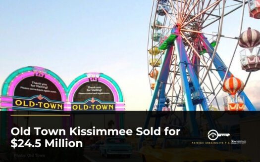Old Town Kissimmee's Ferris wheel and colorful entrance arches, sold for $24.5 million