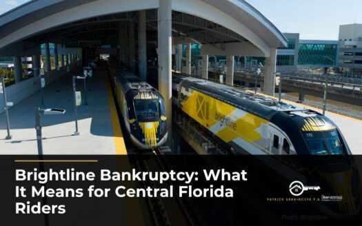 Brightline trains at the Orlando International Airport station platform