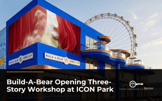 Rendering of the three-story Build-A-Bear Workshop at ICON Park in Orlando