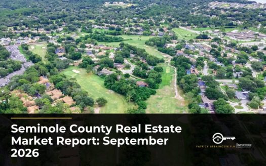 Aerial view of a Seminole County neighborhood surrounding a golf course